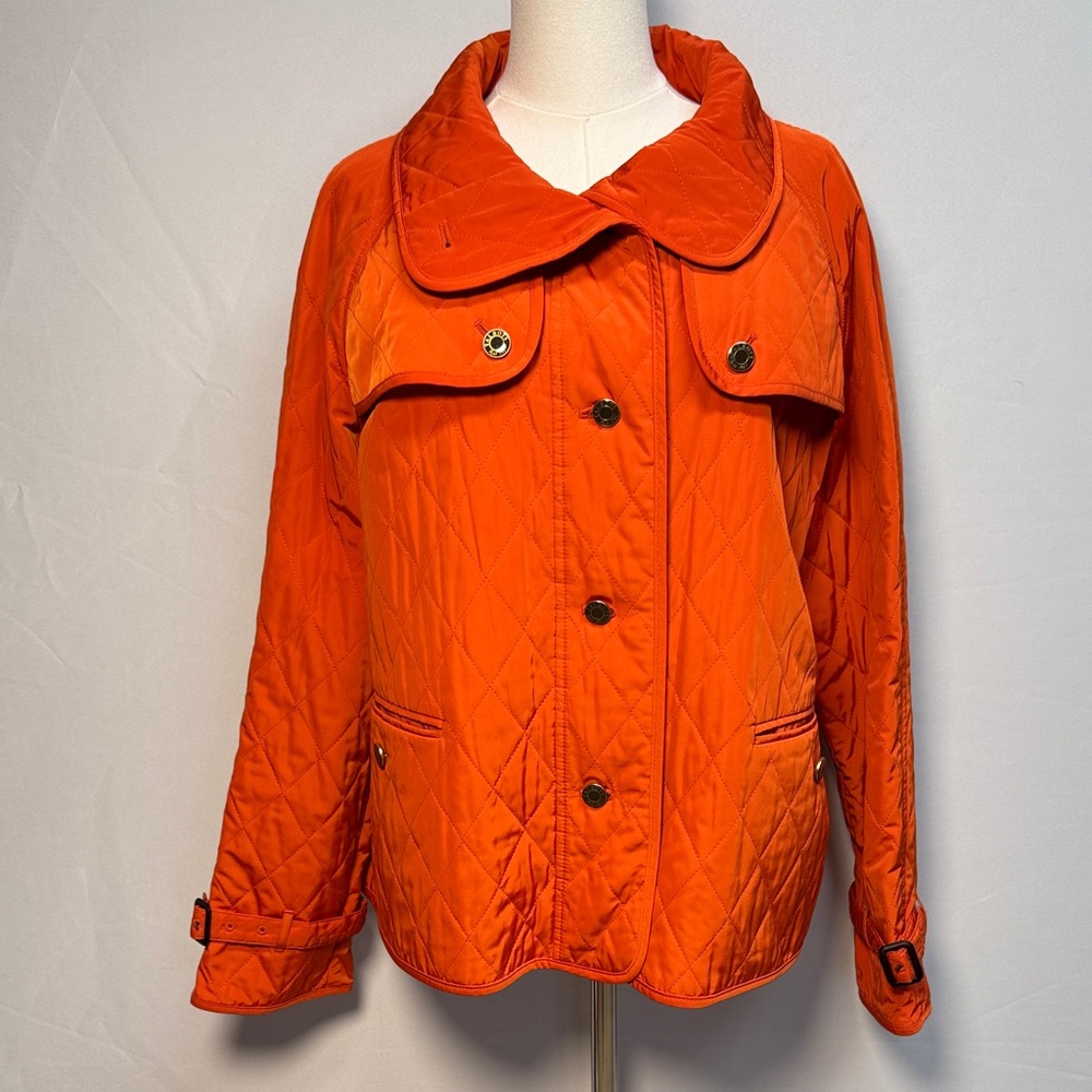 Talbots Vibrant Orange Quilted Jacket Size Medium